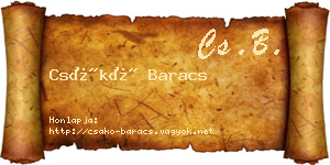 Csákó Baracs névjegykártya